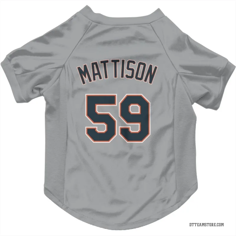 Tyler Mattison Gray Detroit Tigers Cat & Dog Pet Jersey