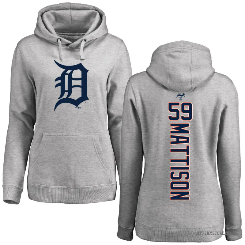 Tyler Mattison Women's Detroit Tigers Ash Backer Pullover Hoodie