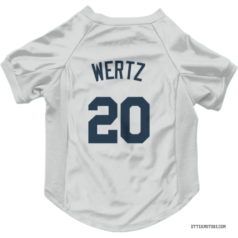 Vic Wertz White Detroit Tigers Cat & Dog Pet Jersey