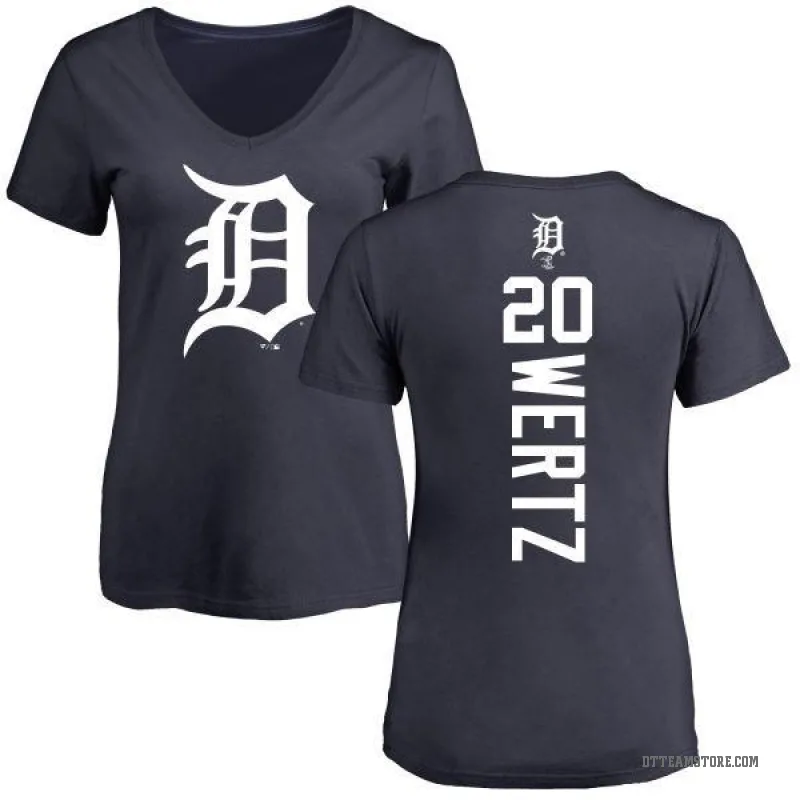 Vic Wertz Women's Navy Detroit Tigers Backer Slim Fit T-Shirt -