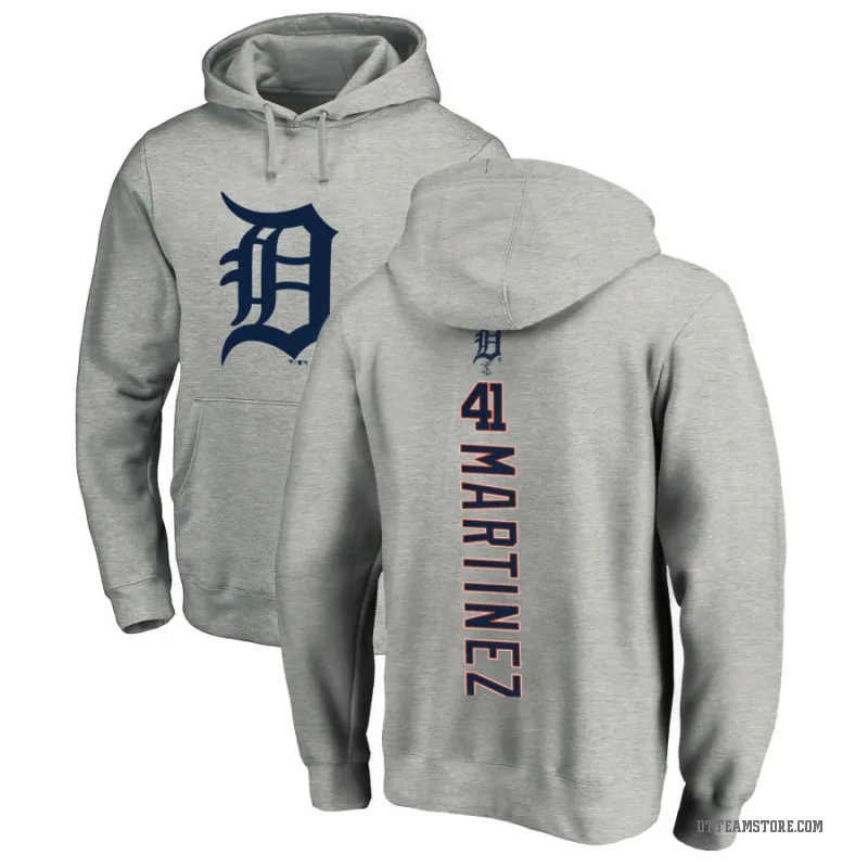 Victor Martinez Men's Detroit Tigers Ash Backer Pullover Hoodie