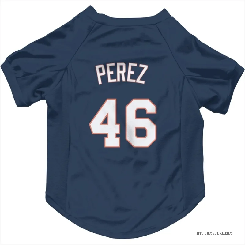 Wenceel Perez Navy Detroit Tigers Cat & Dog Pet Jersey