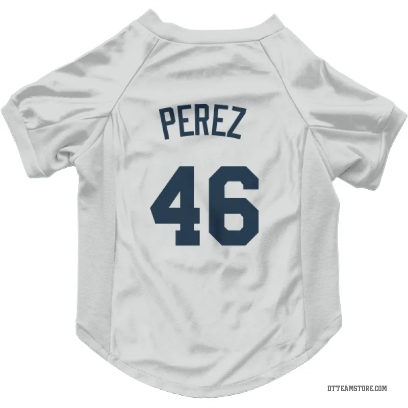 Wenceel Perez White Detroit Tigers Cat & Dog Pet Jersey