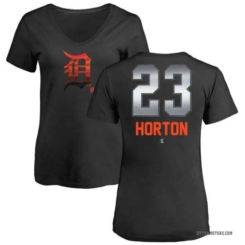 Willie Horton Women's Black Detroit Tigers Midnight Mascot V-Neck T-Shirt -